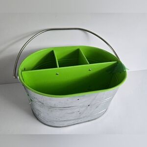 Galvanized Metal Utensil Caddy